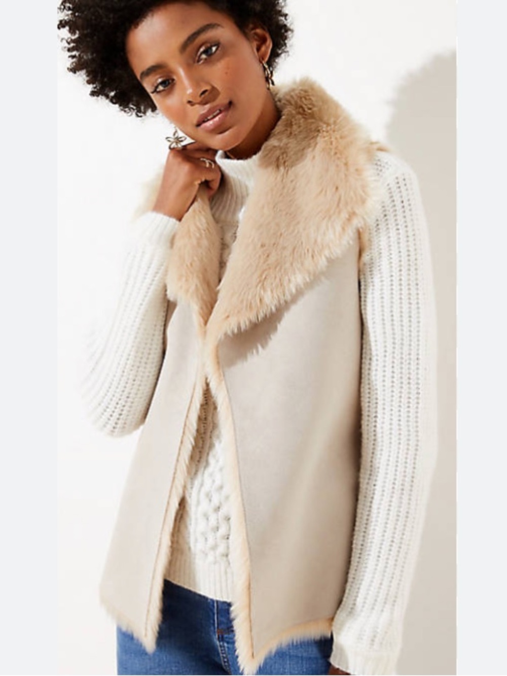 NWT LOFT Reversible Vest Size M